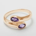 thumbnail image 4 of LBG British Made 14k Rose Gold Natural Amethyst Womens Band Ring - 33 size options - Size 10.5, 4 of 6