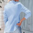 thumbnail image 3 of SOMER Women's Blue Button Down Shirts for Women Long Sleeve Dress Shirts Wrinkle Free Collared Work Office Solid Blouses Tops, 3 of 7