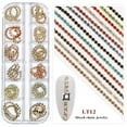 thumbnail image 1 of Fiudx Cadena para Decoración de Uñas, Juego de 12 Cadenas Metálicas Decorativas, Pegatinas de Aleación Versátiles para Uñas, Diseño Único Diy, Decoración para El Cuerpo Del Teléfono, Accesorio Modern, 1 of 2