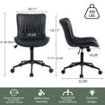 thumbnail image 6 of YOUNIKE Modern Office Chair with Wheels Adjustable Ergonomic Desk Task Chair in Mid-Back Black PU Design, 6 of 9
