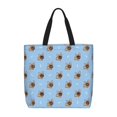 thumbnail image 1 of Disketp Brown French Bulldog Bolsa Tote de Lona para Mujer, Bolso de Hombro y Cruzado con Cierre de Cremallera, 1 of 7