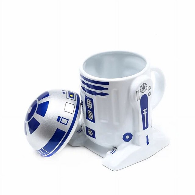 Cafetera con forma de Robot de R2-D2 de Star Wars, juego de tazas de leche de 960ML, adorno de mesa creativo, regalo personalizado, tazas de café de cerámica