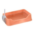 thumbnail image 3 of EHJRE Litter Tray for Small Dogs Indoor Dog Potty Tray Anti Splashing Potty Trainer Orange, 3 of 8