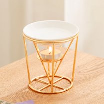 Warmself Delicate Romantic Metal Tealight Candle Holder Oil Tart Burner Aroma Diffuser Furnace Home Decoration Hourglass Gold