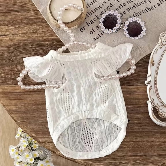 3D Bow Pet Dress for Cats Small Dogs Breathable Summer Outfit