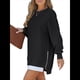 thumbnail image 3 of Sudadera de Larga con Cremallera y Abertura para Mujer, Estilo Informal, con Capucha y Cremallera, para Otoño Negro M, 3 of 9