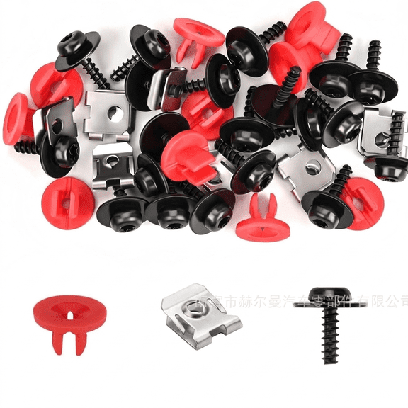 Front Bumper 30pcs Bumper Clips Fasteners, Plastic Push Pins Automotive Rivet Repair Kit Heavy Duty Door Panel Clips Plastic Fasteners Car Body for Automotive Exterior Accessories Fender Liner