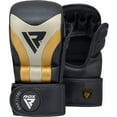 thumbnail image 5 of RDX MMA Gloves for Martial Arts, Leather Sparring Mitts, Golden, Large, 5 of 8