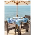 thumbnail image 3 of Outdoor Tablecloth with Umbrella Hole for Patio/Picnic/Party/Camping, Coastal Seashell Waterproof Table Cloth Square Cover Washable, Summer Ocean Starfish Conch Blue Stripes (60"x 60"), 3 of 8