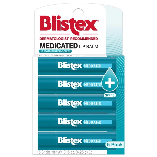 Bálsamo labial Blistex Medication, 5 veces, 4,4 ml, SPF15, calma y protege