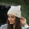 thumbnail image 3 of D-GROEE Women Cat Ear Beanie Hat Wool Braided Knit Trendy Winter Warm Cap, 3 of 6