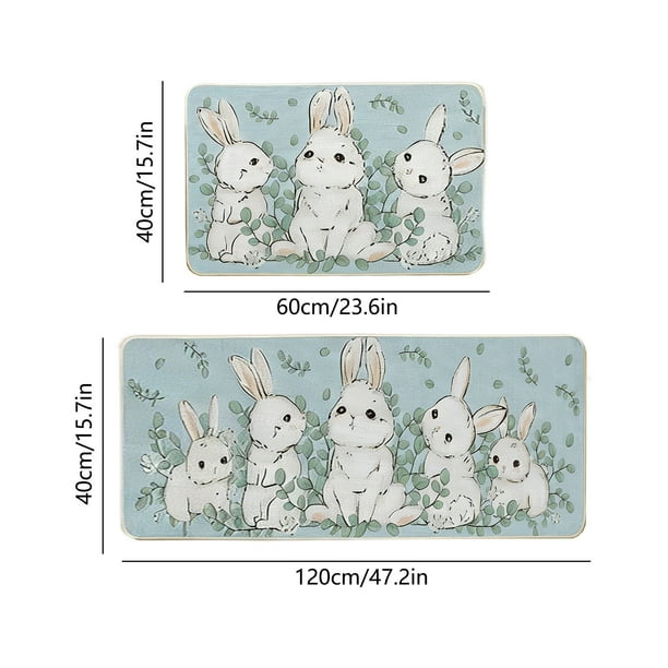 Yhmxh Alfombrillas de baño para baño Alfombra de baño Juego de 2 alfombrillas de cocina de Pascua, antideslizantes, suaves, cómodas y lavables. Decoración del baño