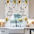 thumbnail image 2 of Swag Curtain Valances Sunflower Sunshine Swag Valances for Kitchen Windows Bee Floral Eucalyptus Leaves Linen Short Topper Curtains Valance Tier Pair for Kitchen Bedroom Living Room Bathroom 28"x36", 2 of 8