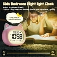 thumbnail image 4 of Cute Alarm Clock OK to Wake Clock, Toddler Sleep Training Clock with Night Light,5 Alarms,Snooze,Date and Temperature Cute Clock for Girls and Boys, 4 of 7