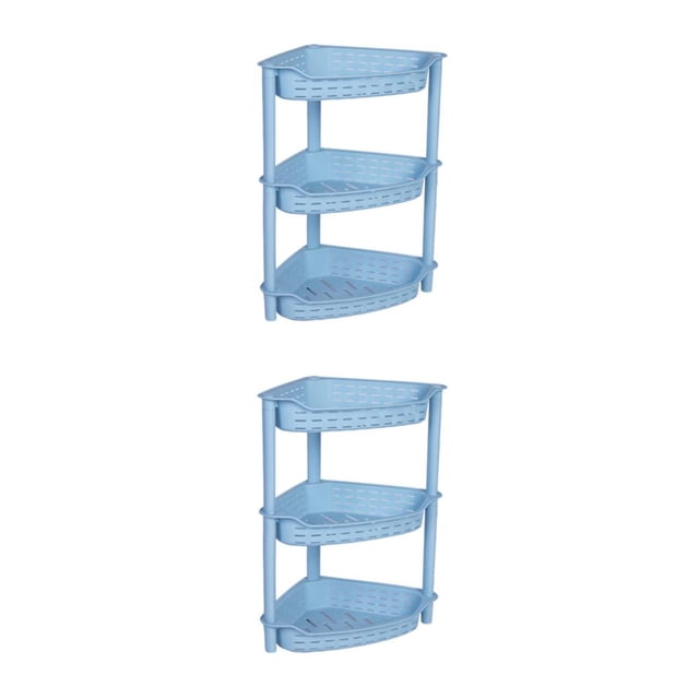 Naiovety Estante de almacenamiento para baño independiente de 3 capas para cocina de oficina azul pequeño azul pequeño 2Conjunto