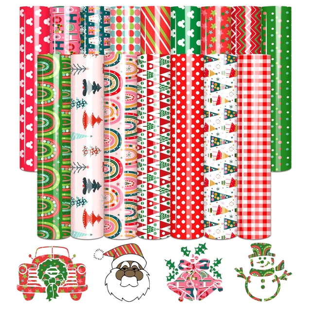 Vinilo de transferencia de calor Tintnut Christmas HTV 16 hojas de 30 x 25 cm