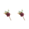thumbnail image 2 of Sonducket Boutonniere de flores de boda artificiales fijas de forma estable para el novio Boutonniere ojal camafeo profundo Camafeo profundo 2piezas, 2 of 6
