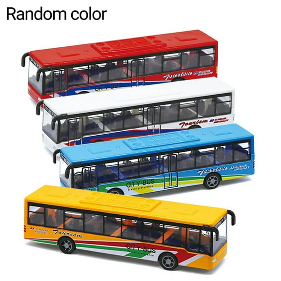 UDIYO Alloy Mini Simulation Pull Back Car Bus Model Desktop Decor Kids Collectible Toy