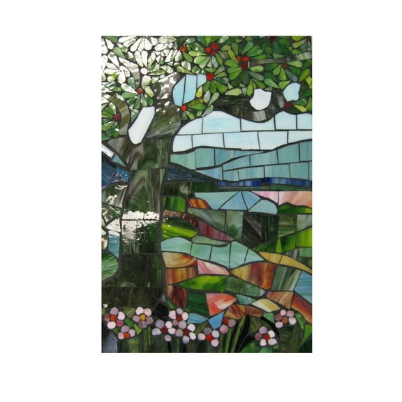 View Mt Mansfield Art Glass Wall Panel
