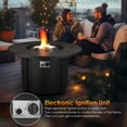 thumbnail image 4 of Arlopu 42in Round Propane Fire Pit Table, 50,000 BTU Outdoor Gas Firepit Table with Fire Glass, Metal Lid & Waterproof Cover, 4 of 8