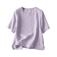 thumbnail image 5 of Sakmal Short Sleeve Womens T Shirts Comfortable Solid Crew Neck Tops Casual Relaxed Fit T-Shirts Summer Tops For Women, 5 of 9