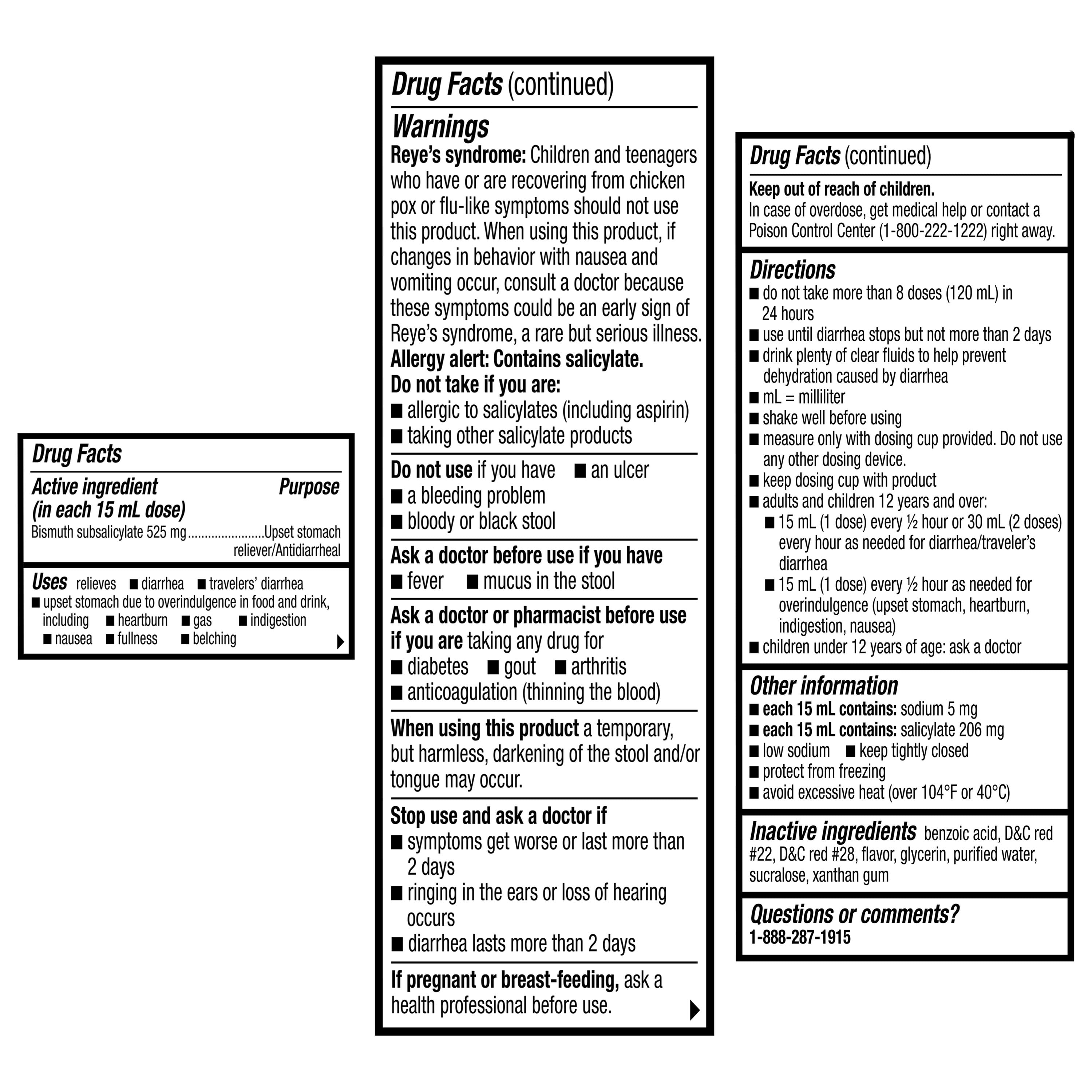 (3 pack) Equate Ultra Strength Upset Stomach Relief Bismuth Liquid, 12 fl oz, Compare to Pepto-Bismol® Ultra Active Ingredient