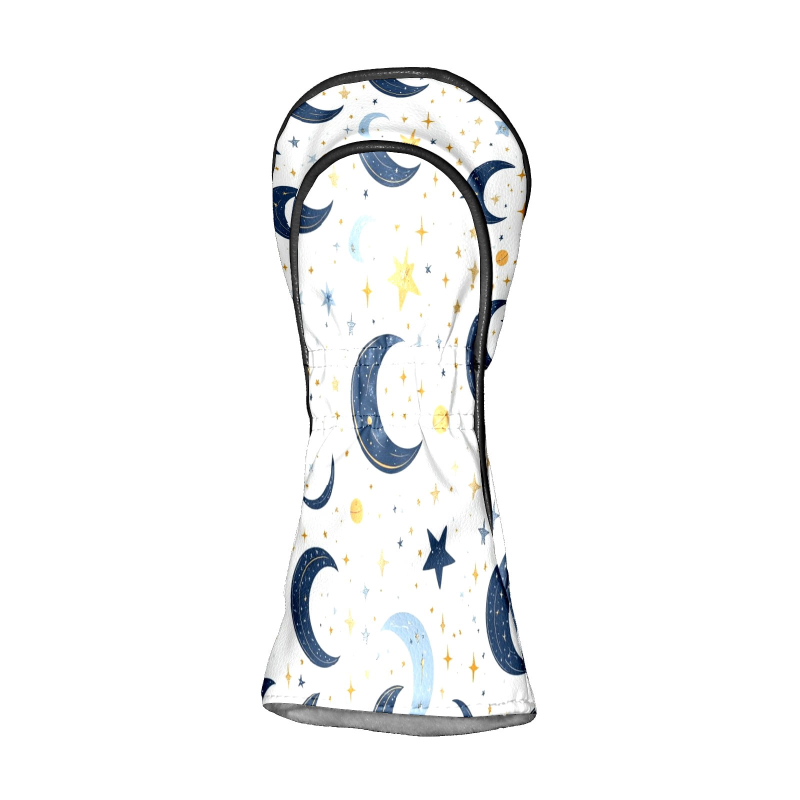 Golf Club Head Covers - Moon Pattern, PU Leather, Waterproof, Fits Fairway Woods/Hybrid, Unisex, Fits Most Brands