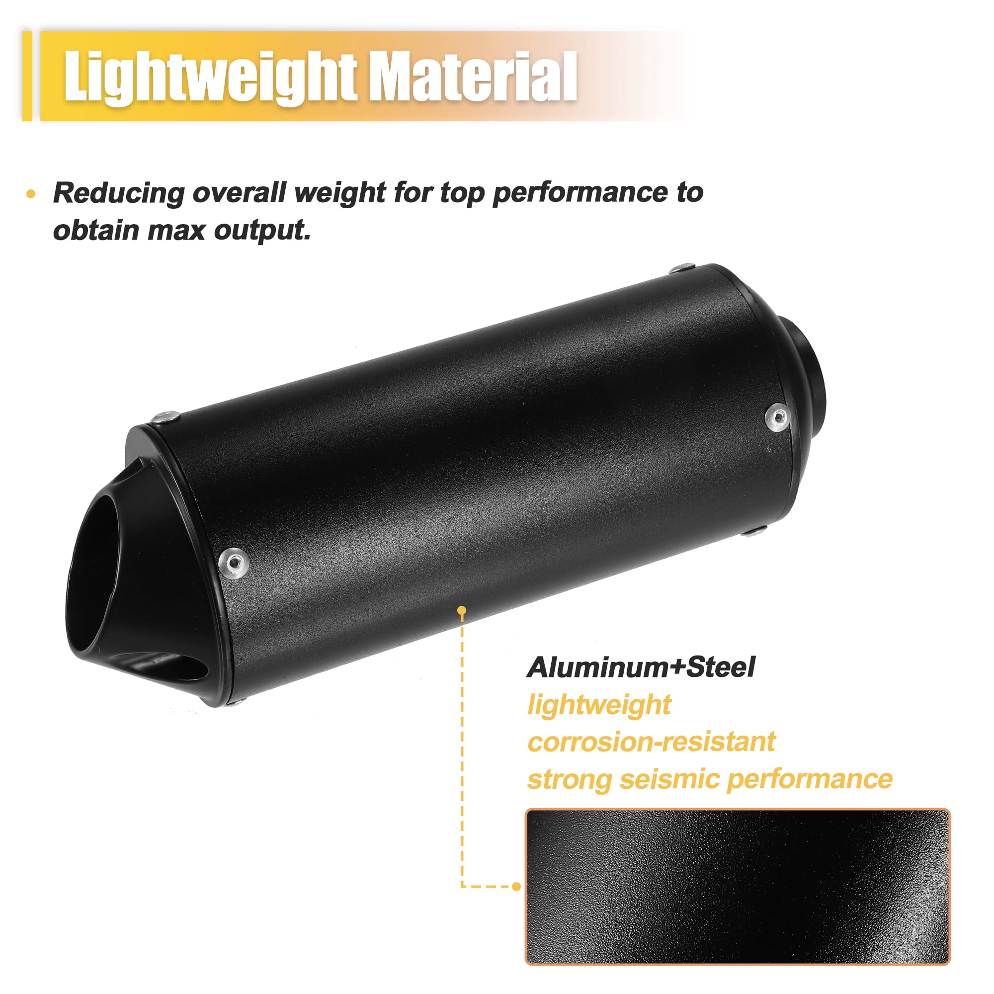Unique Bargains 1 Set Muffler Exhaust Pipe System Assembly Kit 28mm for Motorbike ATV Pit Dirt Bike Black