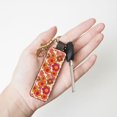 thumbnail image 6 of Keychain 6×3.1×1inpu Leather With Delicate Touch And Strong Recognition Is Used For Daily Travel, Work And Picnic Retro Groovy Flowers Pattern (12), 6 of 8