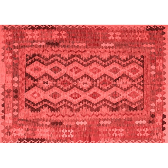 Ahgly Company Indoor Rectangle Southwestern Red Country Area Rugs, 8' x 12'