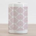 thumbnail image 2 of Damask Ceramic Toothbrush Holder, Damask Pattern Royal Motif Pink Floral Design Victorian Fashioned Print, Decorative Versatile Countertop for Bathroom, 4.5" X 2.7", White Pink, by Ambesonne, 2 of 4