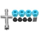 thumbnail image 1 of Adaptador de cubo hexagonal de rueda de 12 mm Juego de llaves cruzadas de tuercas de seguridad de brida M4 de 9 mm de espesor para coche RC 1/10 Azul, 1 of 10
