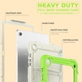 thumbnail image 6 of Allytechgroup Shockproof Case with Screen Protector for Samsung Galaxy Tab A9+ Plus 11" SM-X210 X215 X216, Rugged Bumper Anti-Scratch Kickstand Shoulder Strap Kids Friendly Case Cover, Green, 6 of 9