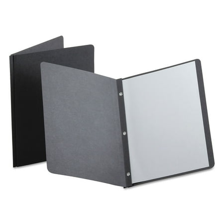 UPC: 0078787525061 | Oxford Title Panel and Border Front Report Cover  Three-Prong Fastener  0.5  Capacity  8.5 x 11  Black/Black  25/Box