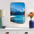 thumbnail image 6 of 12x8 In Framed Snow Mountain and Lake Wall Art Decor with Gold Frame and Decorative Nature Wilderness Pictures Print for Kids Room,Crystal Porcelain Painting Wall Decor, 6 of 8