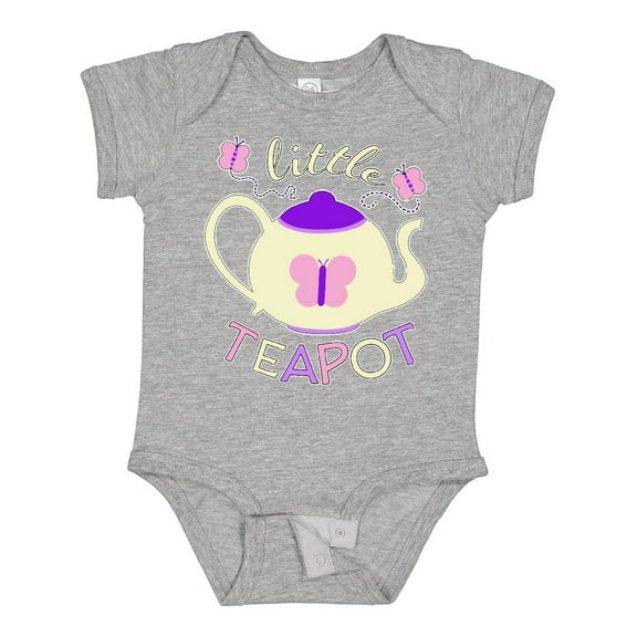 Inktastic Little Teapot Cute Teapot with Butterflies Boys or Girls Baby Bodysuit