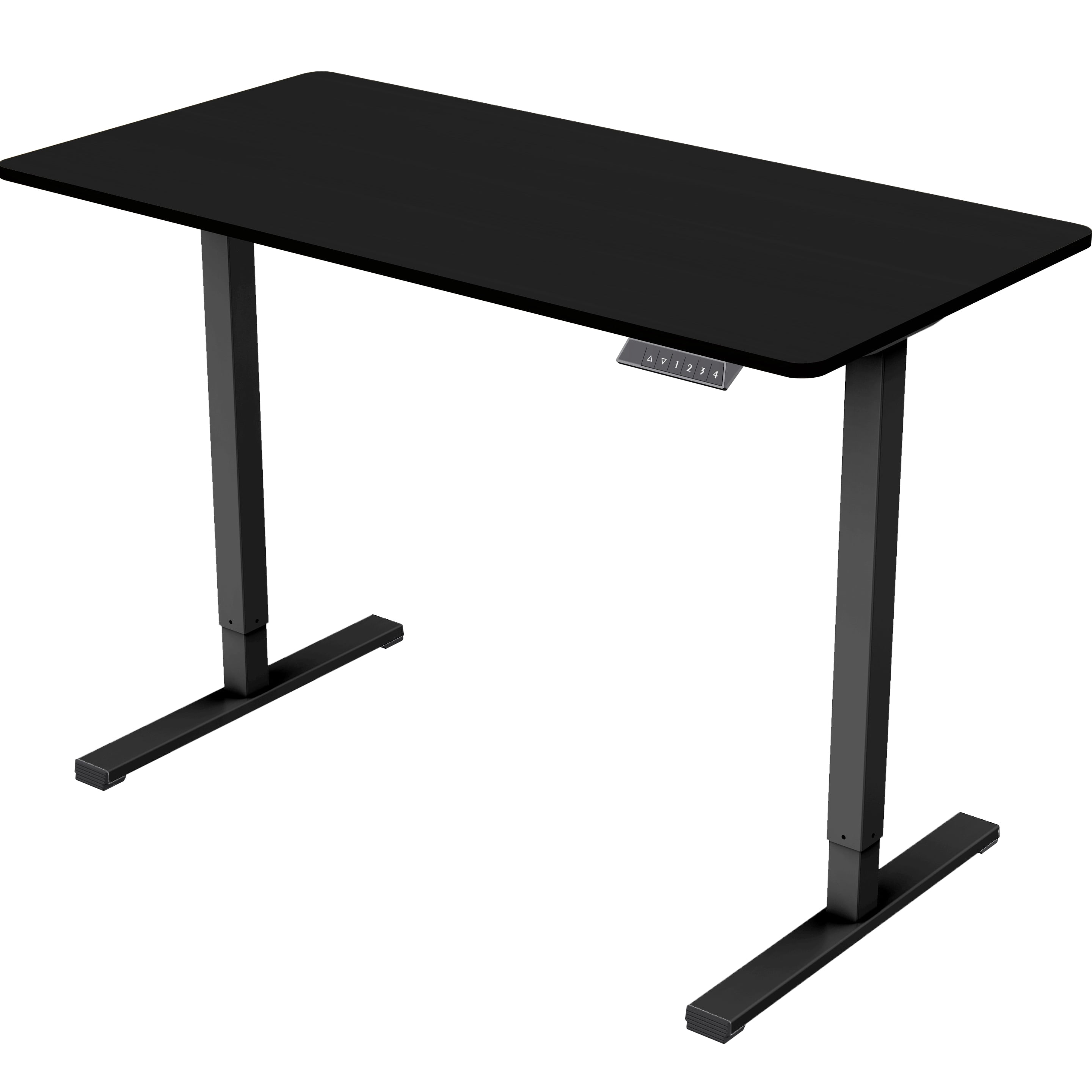MAYEERTY Electric Standing Desk, Adjustable Height Desk for Home Office, 55 x 28 inches Sit Stand Workstation, Black Frame & Black Top