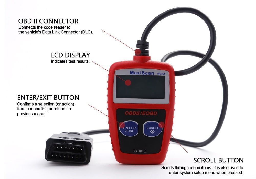MS309 OBD2 OBDII EOBD Scanner Car Code Reader Data Tester Scan