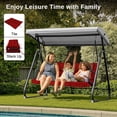 thumbnail image 3 of SDJPOI Outdoor Swing Cushions, Porch Swing Cushions 2-3 Seater Replacement with Backrest, Waterproof Thicken 4" Bench Cushion with Ties for Patio Porch Lawn and Garden, 3 of 8