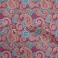thumbnail image 1 of oneOone Cotton Poplin Dark Magenta Fabric Paisleys Sewing Fabric By The Yard Printed Diy Clothing Sewing Supplies 56 Inch Wide-YE, 1 of 1