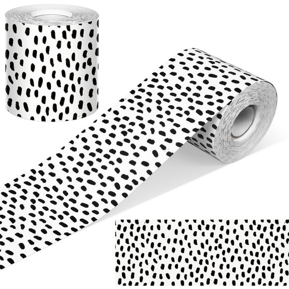 Bulletin Board Borders Zonon, 65 pies, lunares blancos y negros