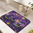 thumbnail image 3 of Dish Drying Mat Halloween Witch Bat Moon NIght Coffee Bar Mat Non Slip Foldable Washable 18x24 Inch Dishes Plate Glass Dry Draining Pad for Dining Table Coffee Bar, 3 of 7