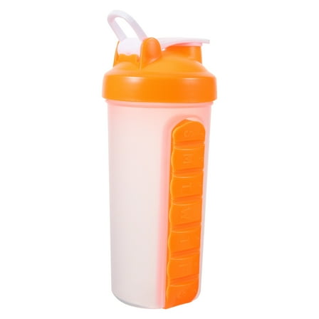 PAMINGONO Reusable Water Bottle Carry Pills Plastic Orange 1Pcs 8.7x3.9in