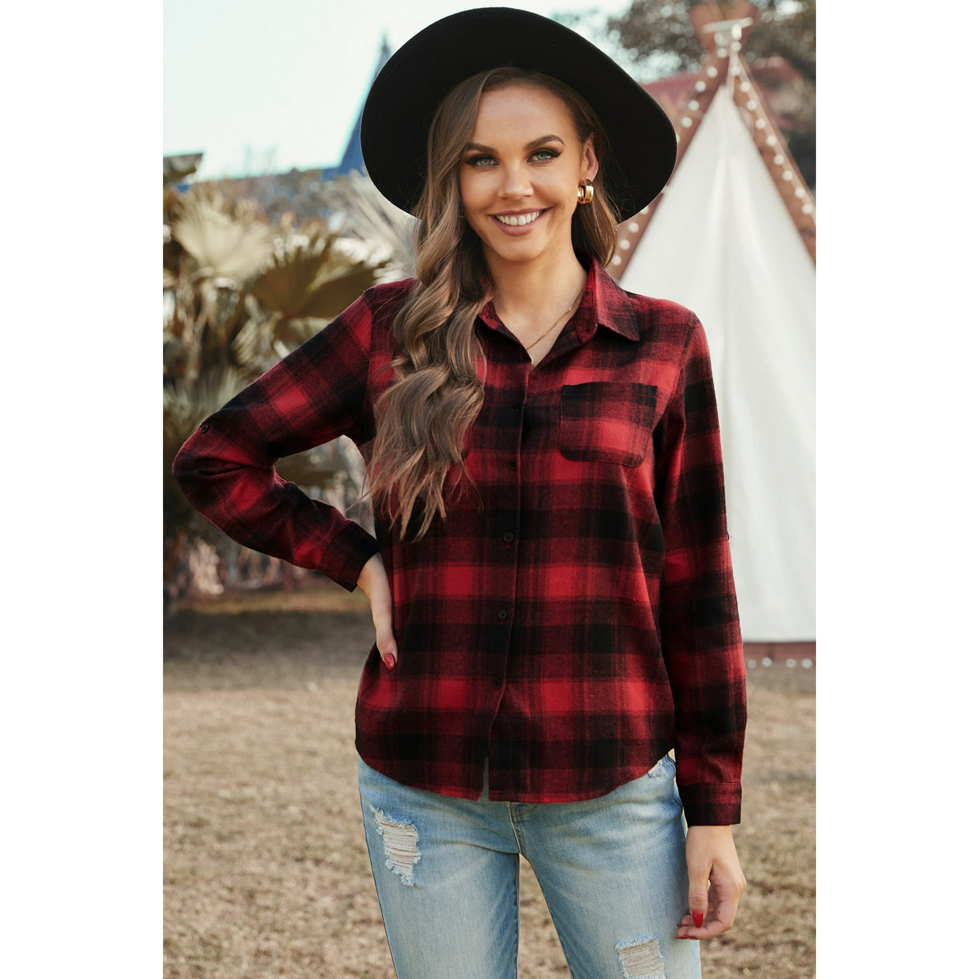 Chemise carreaux rouge femme hotsell