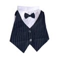 thumbnail image 2 of Happy Date Dog Shirt Pet Tuxedo Clothes, Suit Bow Tie Costumes, Dogs Formal Apparel Outfit with Blue Tie, Puppy Prince Wedding Bow Tie Gentleman Jacket for Small Medium Dogs Cats, Cosplay, 2 of 7