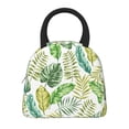 thumbnail image 3 of YFYANG Portable Waterproof Insulated Lunch Bag, Green Abstract Leaf Doodle Reusable Cooler Bag / Picnic Bag for Adults Teens, 3 of 9