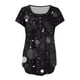 thumbnail image 4 of Gibobby Camiseta Powerblend con Cuello en V Camiseta de manga corta con cuello redondo para mujer con estampado de estrellado, camiseta informal ajustada, blus(Negro,G), 4 of 5