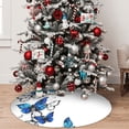 thumbnail image 5 of Sikiie Blue Flying Butterflies 30-48 inches {designName} Print Christmas Tree Skirt Snowman Xmas Tree Skirt with Edge Christmas Decorations for Holiday Party36", 5 of 7