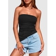 thumbnail image 3 of Blusa Mujer PRETTYGARDEN 2025 Sin Tirantes Fruncida Negra M, 3 of 8