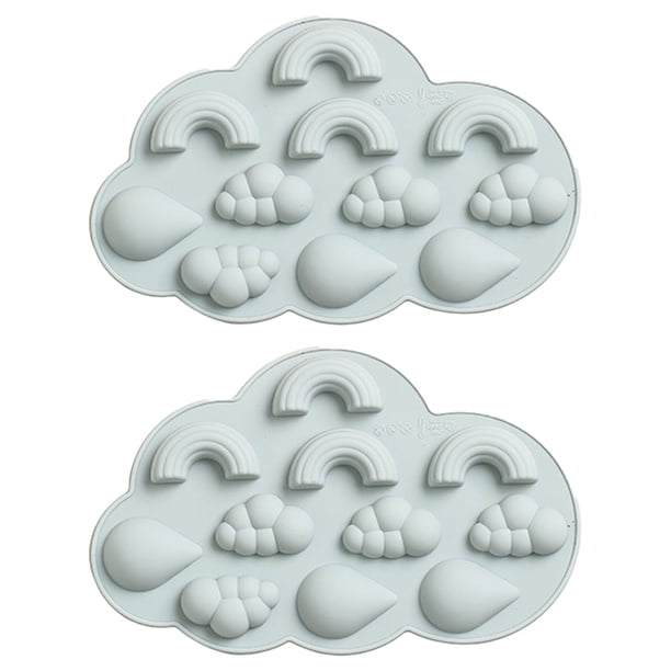 Molde para hornear de cocina, nubes de arcoíris y gotas de lluvia, molde de silicona para hornear pasteles, chocolate, cubitos de hielo, dulces, pudín, molde de hielo DIY